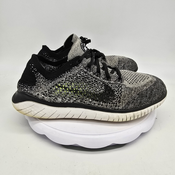 Nike Shoe Men's 11 Free RN Flyknit Grey Oreo Black Running Sneakers 942839-101 - Picture 7 of 8
